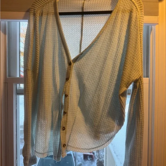 Urban outfitters women’s oversized thermal button down. Front top tie up. - Picture 5 of 5